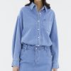 Women The Editor's Market Tops | Flyde Denim Shirt Light Blue