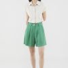 Women The Editor's Market Shorts | Brinda Relaxed Shorts Lush Green