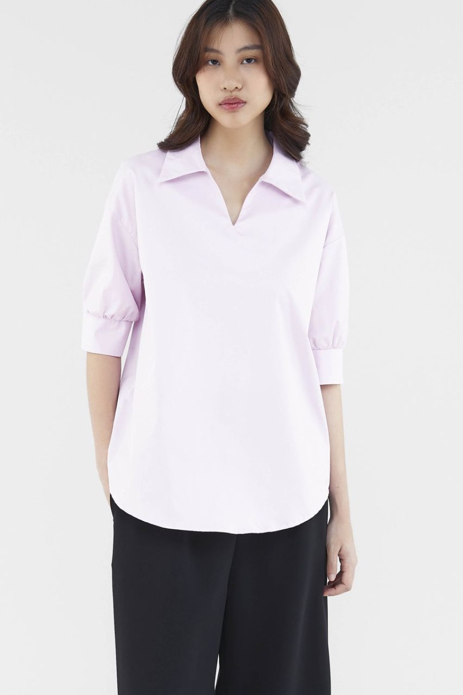 Women The Editor's Market Tops | Theia Relaxed Shirt Cotton Candy