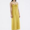 Women The Editor's Market Dresses | Gwenette Linen Bustier Dress Canary