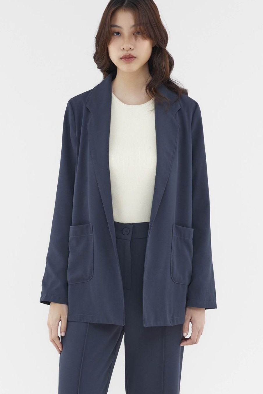 Women The Editor's Market Outerwear | Adanna Blazer Ash Blue