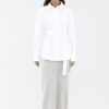 Women The Editor's Market Tops | Frankie Tie-Waist Relaxed Shirt White