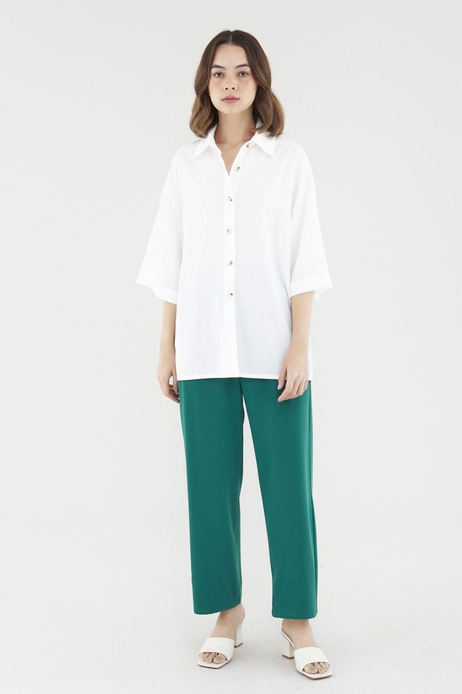 Women The Editor's Market Tops | Mirae Relaxed Shirt White