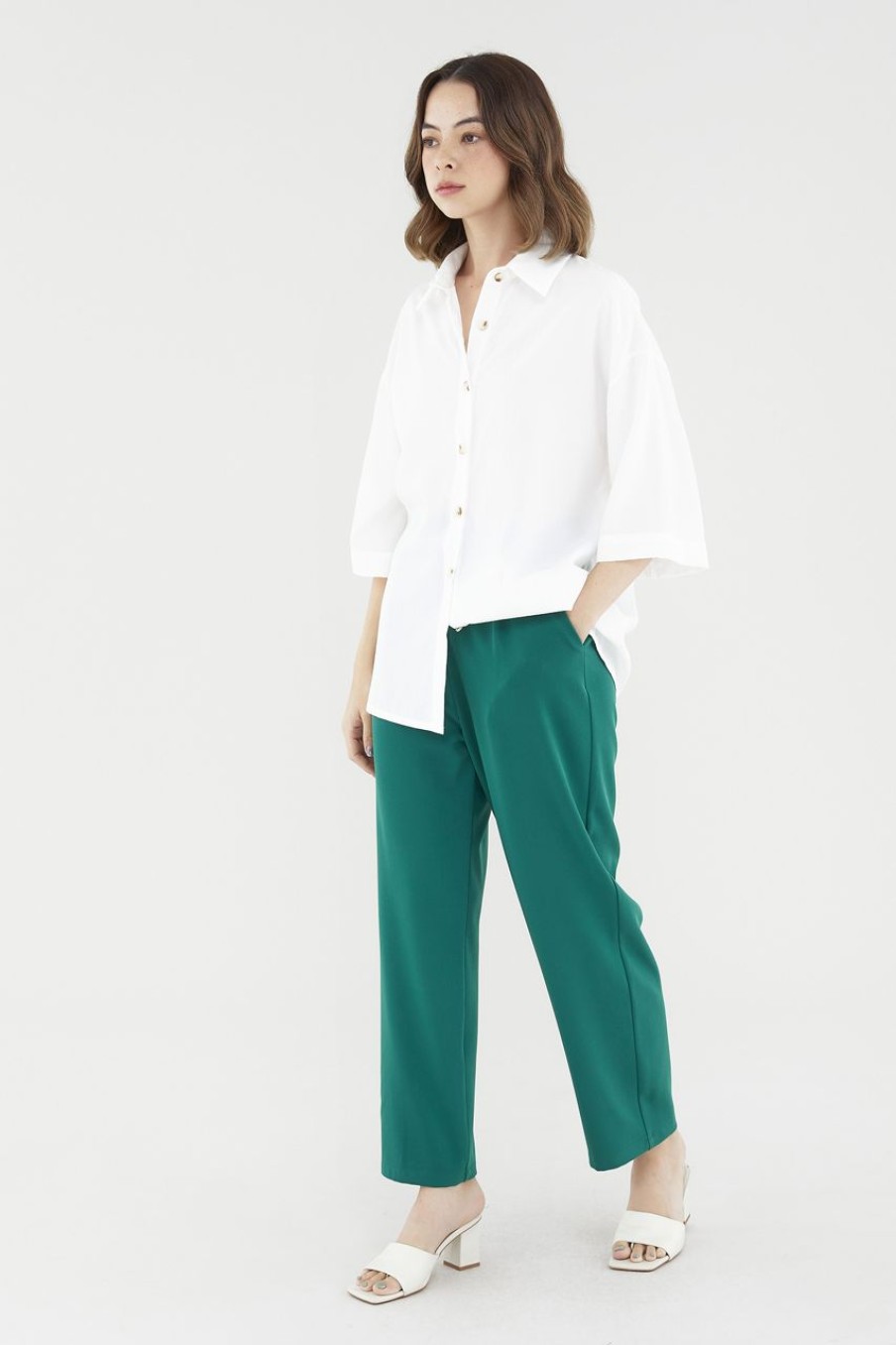 Women The Editor's Market Tops | Mirae Relaxed Shirt White