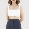 Women The Editor's Market Tops | Willow Bubble Crop Top White