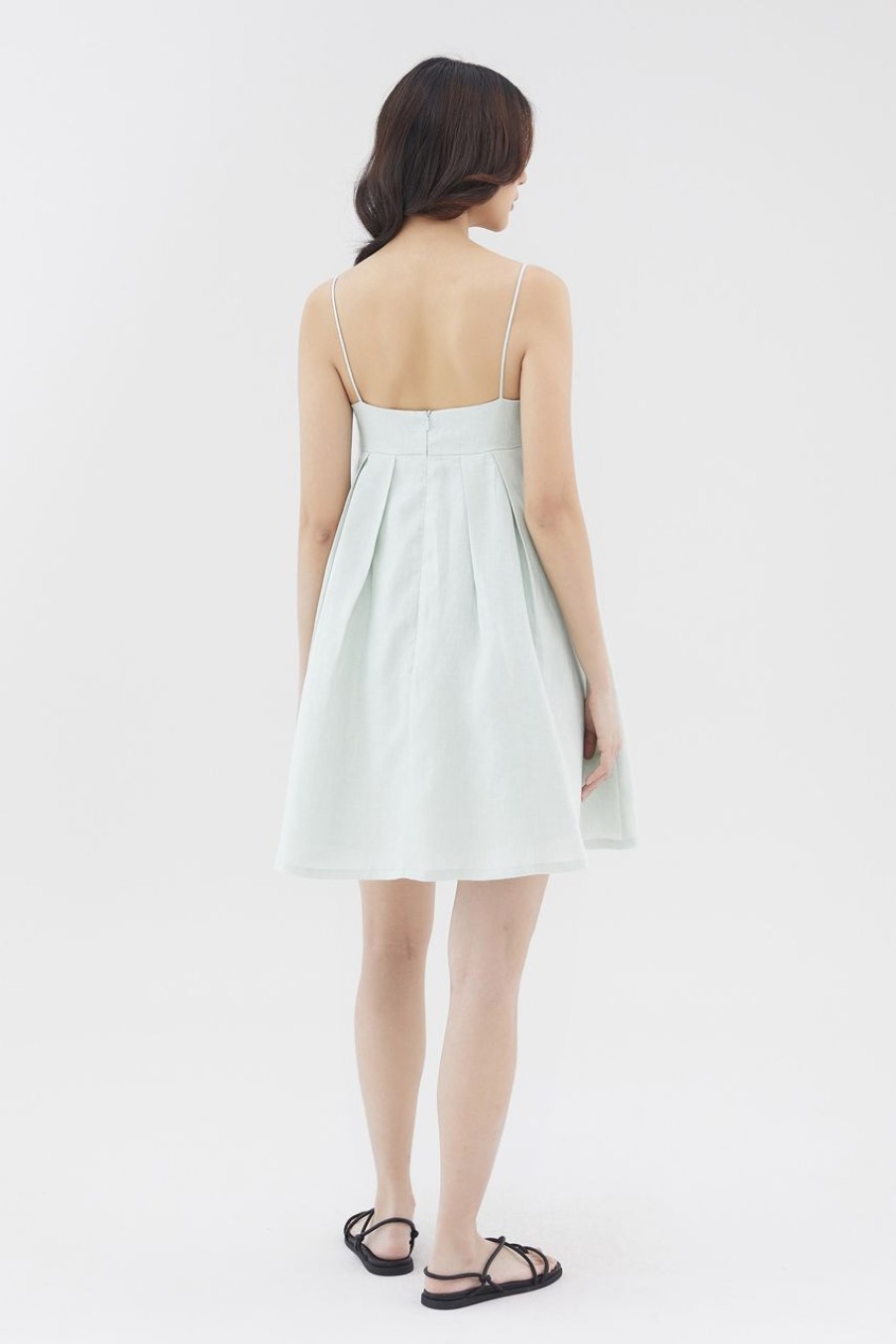 Women The Editor's Market Dresses | Chesca Linen Pleated Dress Mint