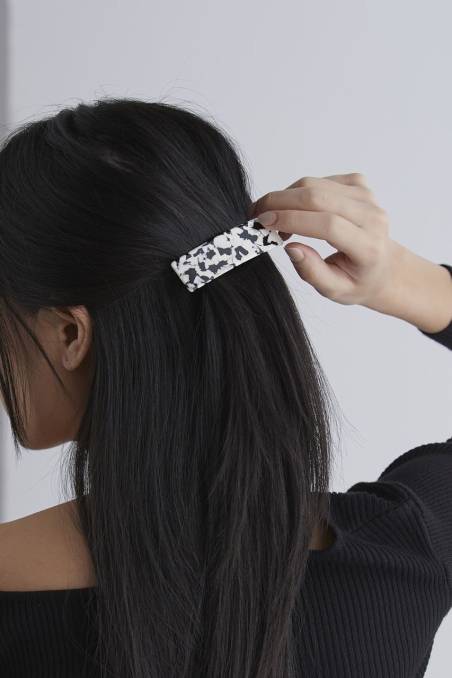 Women Afterall Hair Accessories | Taylor Hair Clip Black/White Marble