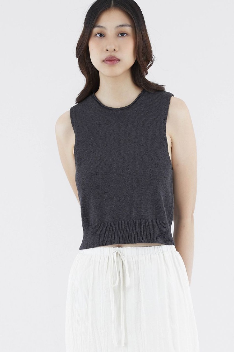 Women The Editor's Market Tops | Ranyon Relaxed Knit Tank Shadow