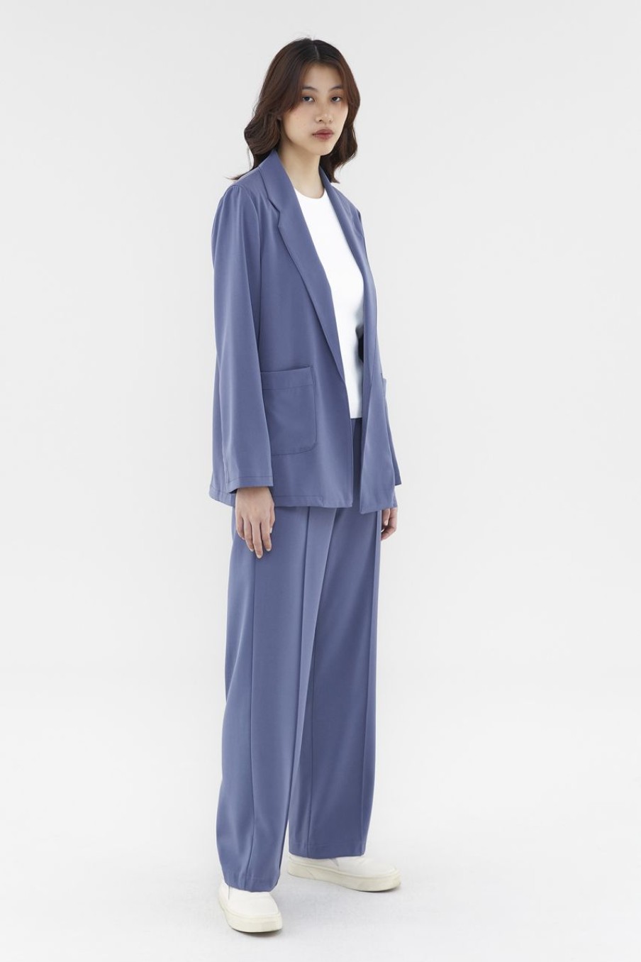 Women The Editor's Market Outerwear | Adanna Blazer Slate Blue