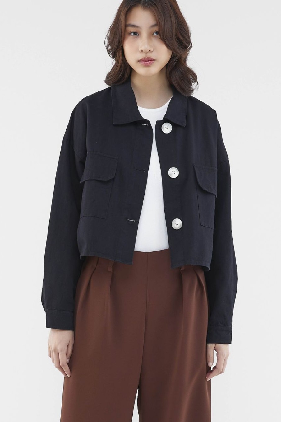 Women The Editor's Market Outerwear | Louise Boxy Jacket Black