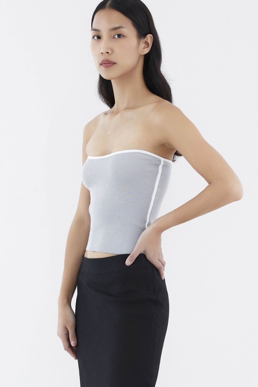 Women The Editor's Market Tops | Giovin Contrast Bandeau Fog