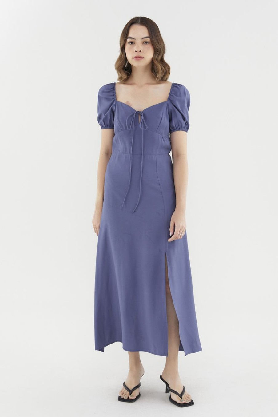 Women The Editor's Market Dresses | Jacintha Tie-Front Dress Blueberry