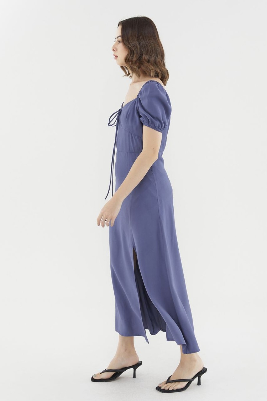 Women The Editor's Market Dresses | Jacintha Tie-Front Dress Blueberry