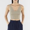 Women The Editor's Market Tops | Felice V-Neck Crop Tank Husk