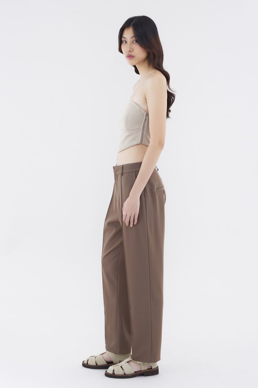 Women The Editor's Market Tops | Kryga Curve Hem Bandeau Taupe