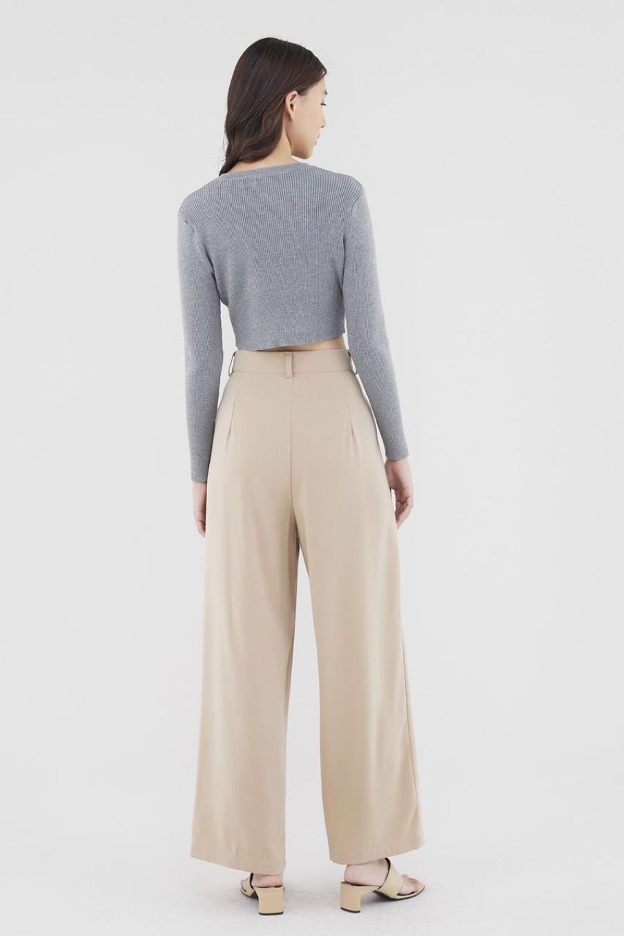 Women Palette Pants | Elicia Wide-Leg Pants Tan