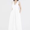 Women The Editor's Market Dresses | Hazell Padded V-Neck Dress White