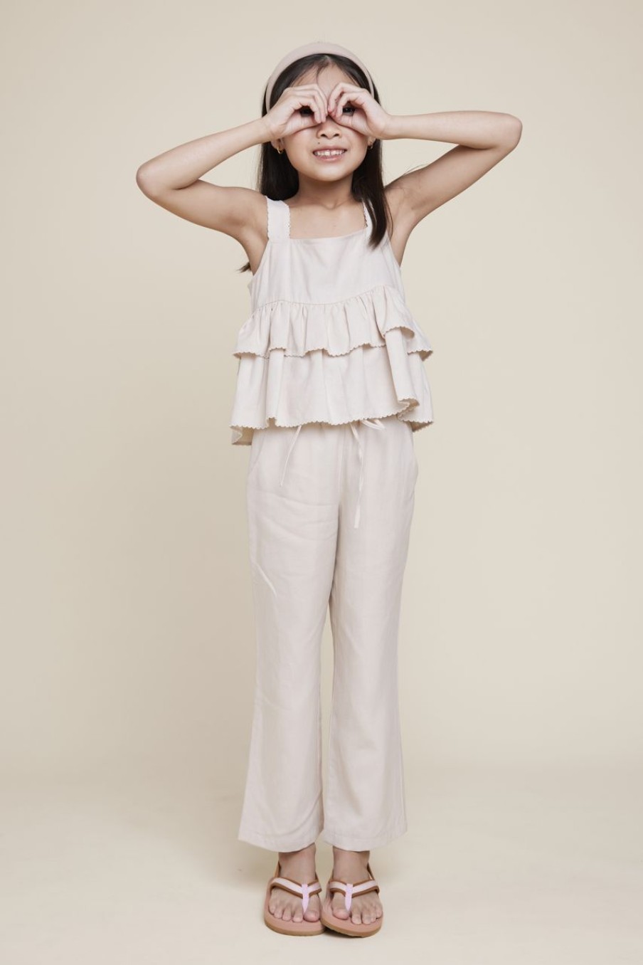 Kids Evryday Studios | Wide-Leg Drawstring Pants Sand