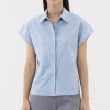 Women The Editor's Market Tops | Nomi Boxy Shirt Steel Blue