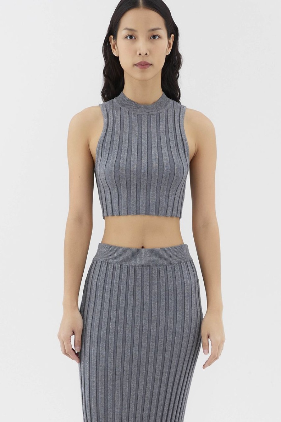 Women The Editor's Market Tops | Lauva Knit Tank Pebble