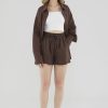 Women The Editor's Market Shorts | Bonita Linen Relaxed Shorts Coffee