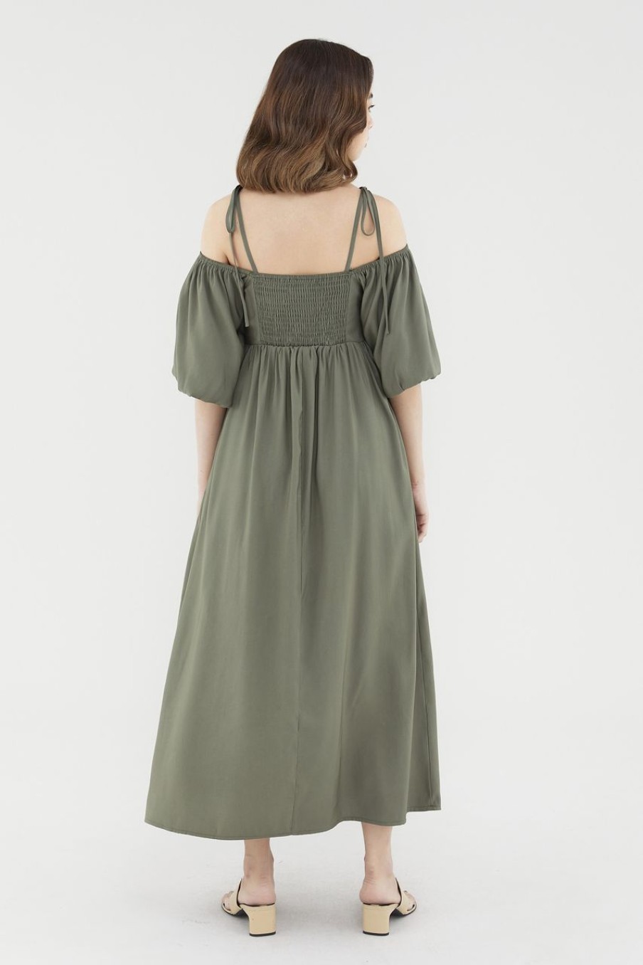 Women The Editor's Market Dresses | Phoeby Cold Shoulder Dress Safari