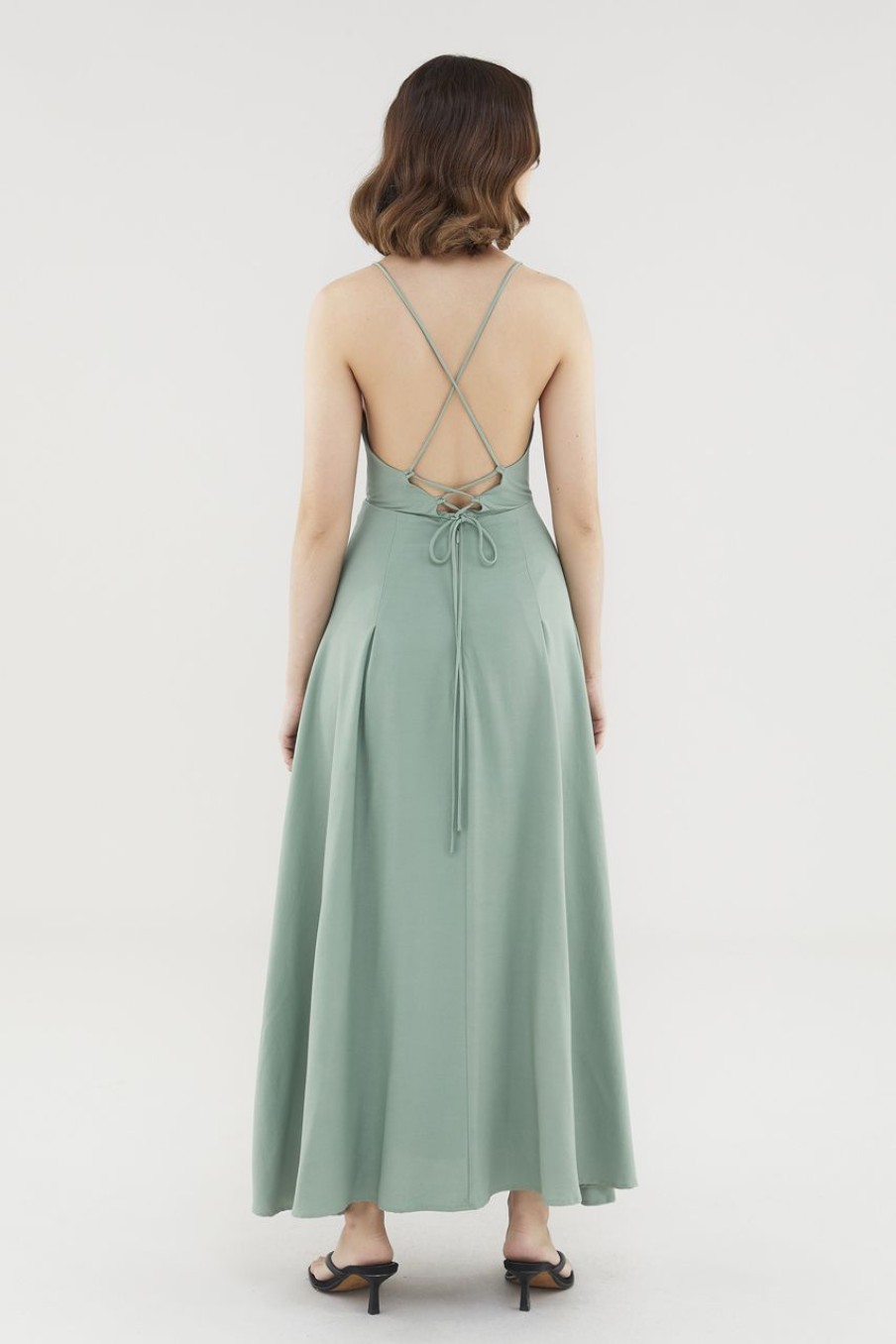 Women The Editor's Market Dresses | Ferlyn Back-Tie Dress Fern Green