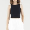 Women The Editor's Market Tops | Stella Knit Crop Top Black