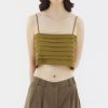 Women The Editor's Market Tops | Lyanne Pleated Cami Top Olive