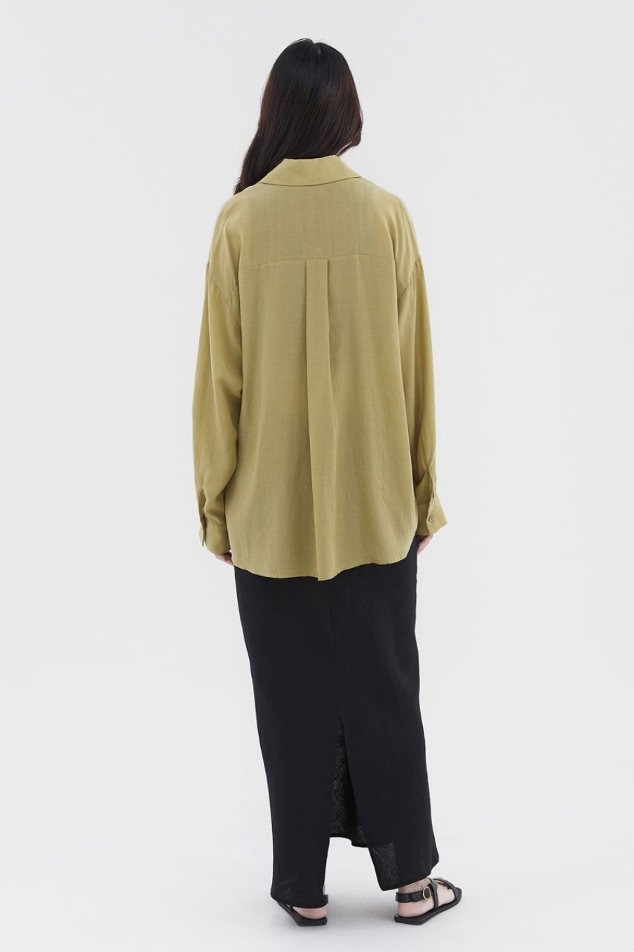 Women The Editor's Market Tops | Denery Oversized Shirt Reed