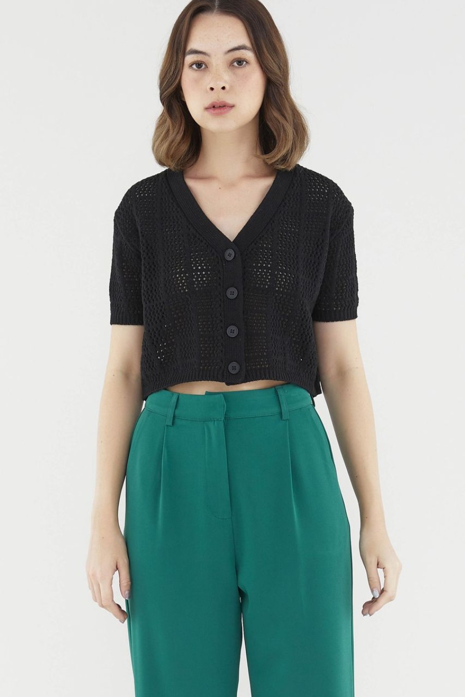 Women The Editor's Market Tops | Adelisa Crochet Top Black