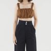 Women The Editor's Market Tops | Willow Bubble Crop Top Pecan