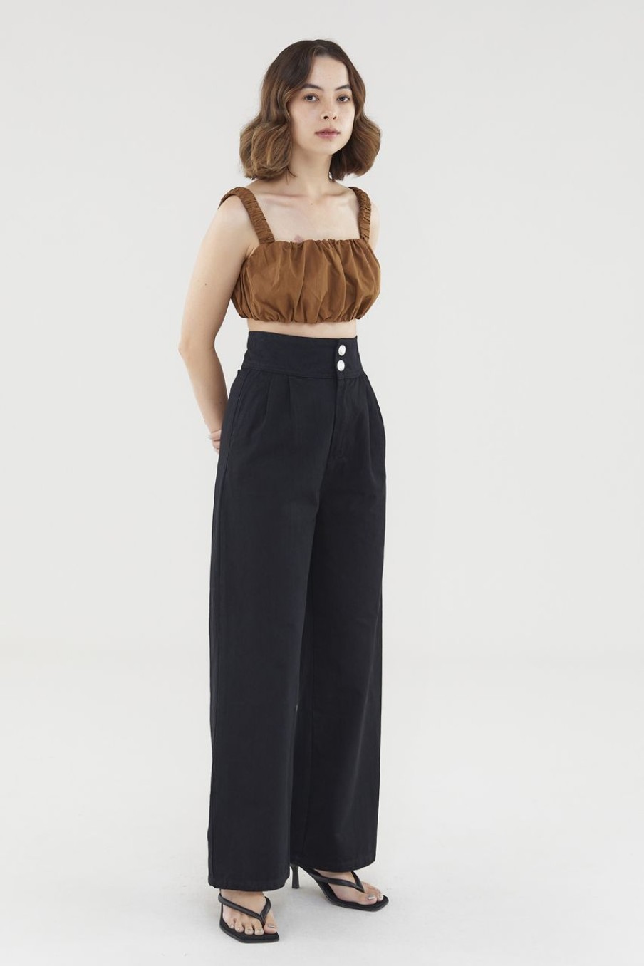 Women The Editor's Market Tops | Willow Bubble Crop Top Pecan