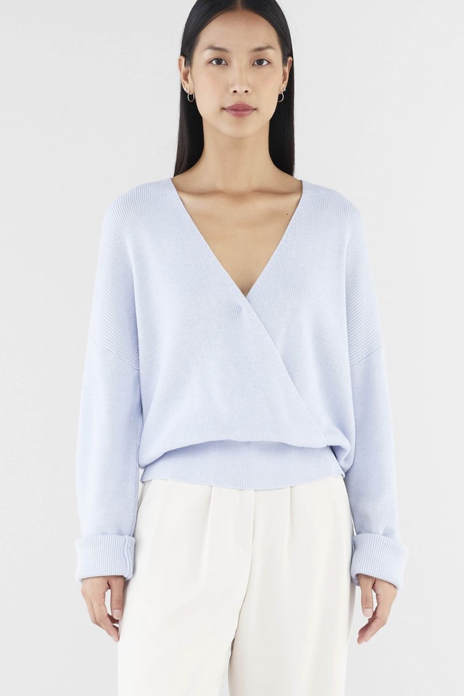 Women The Editor's Market Tops | Elayne Wrap Knit Blouse Whisp