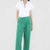 Women The Editor's Market Pants | Valeria Linen Pleated Pants Lush Green