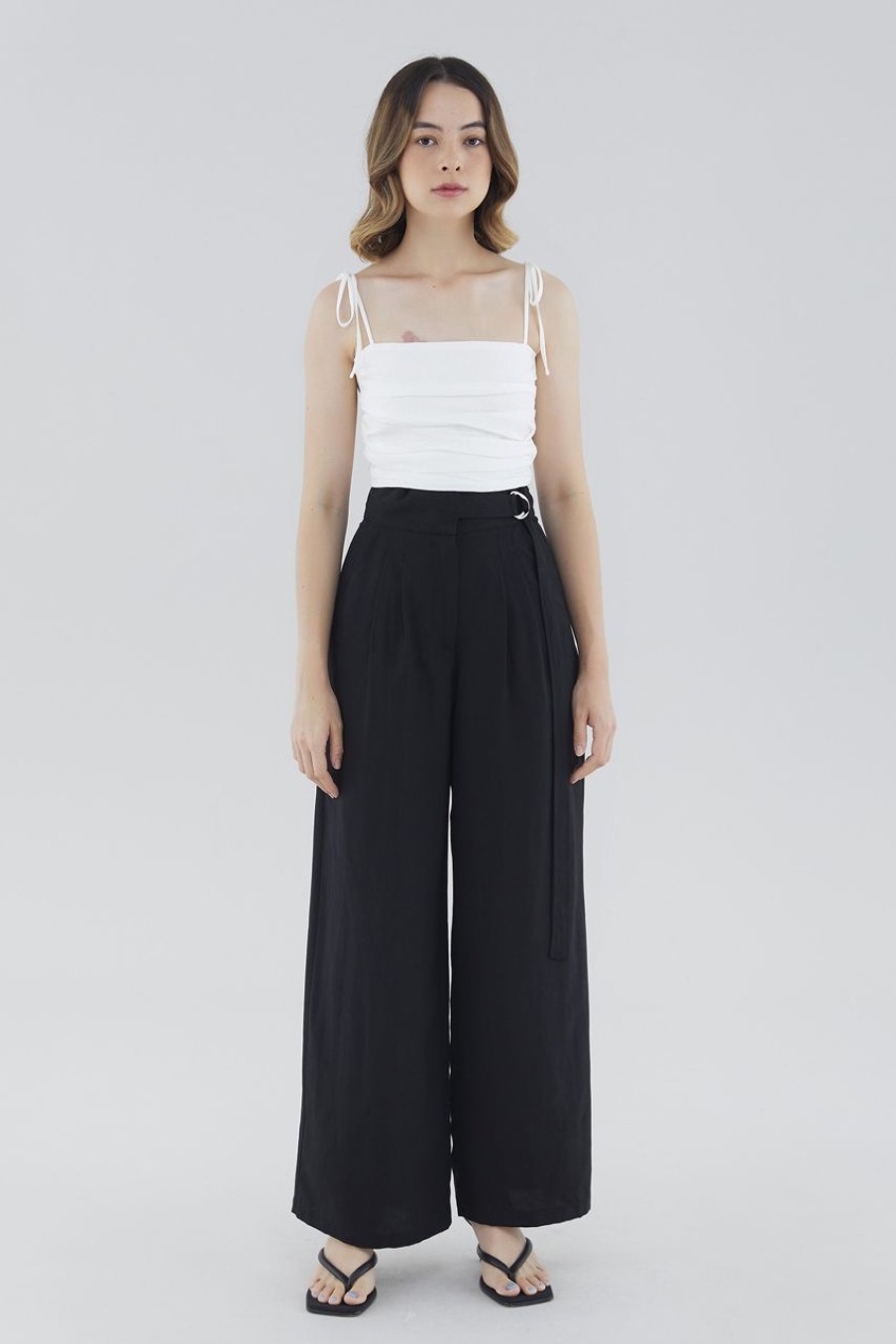 Women The Editor's Market Pants | Omyra Belted Pants Black