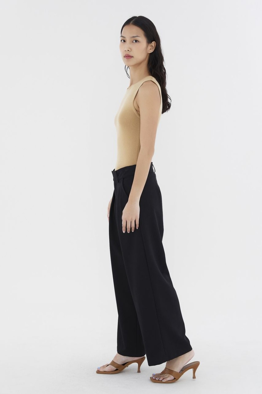 Women The Editor's Market Pants | Juralle Low-Rise Tailored Pants Black