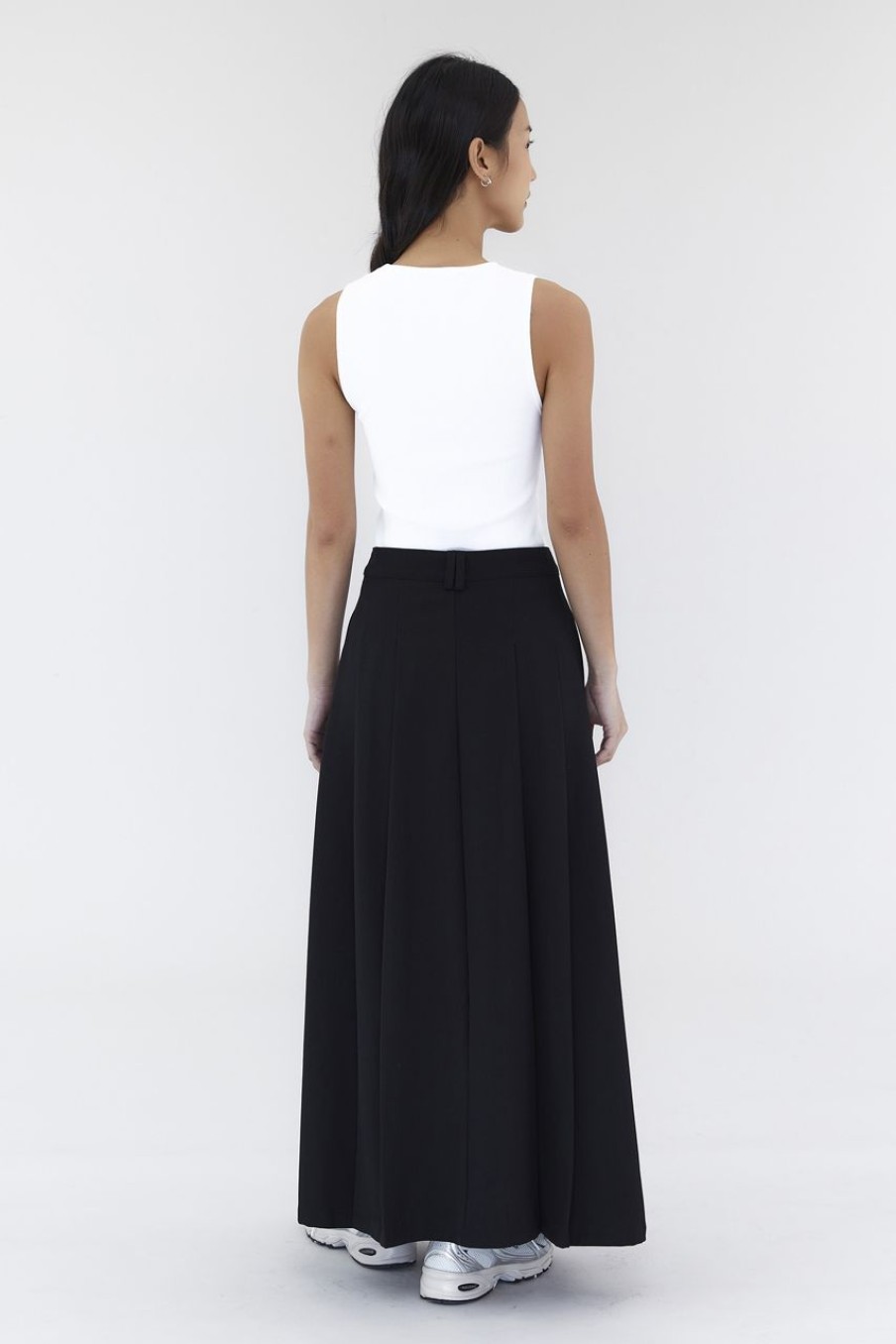 Women The Editor's Market Skirts | Juna Mid-Rise A-Line Skirt Black