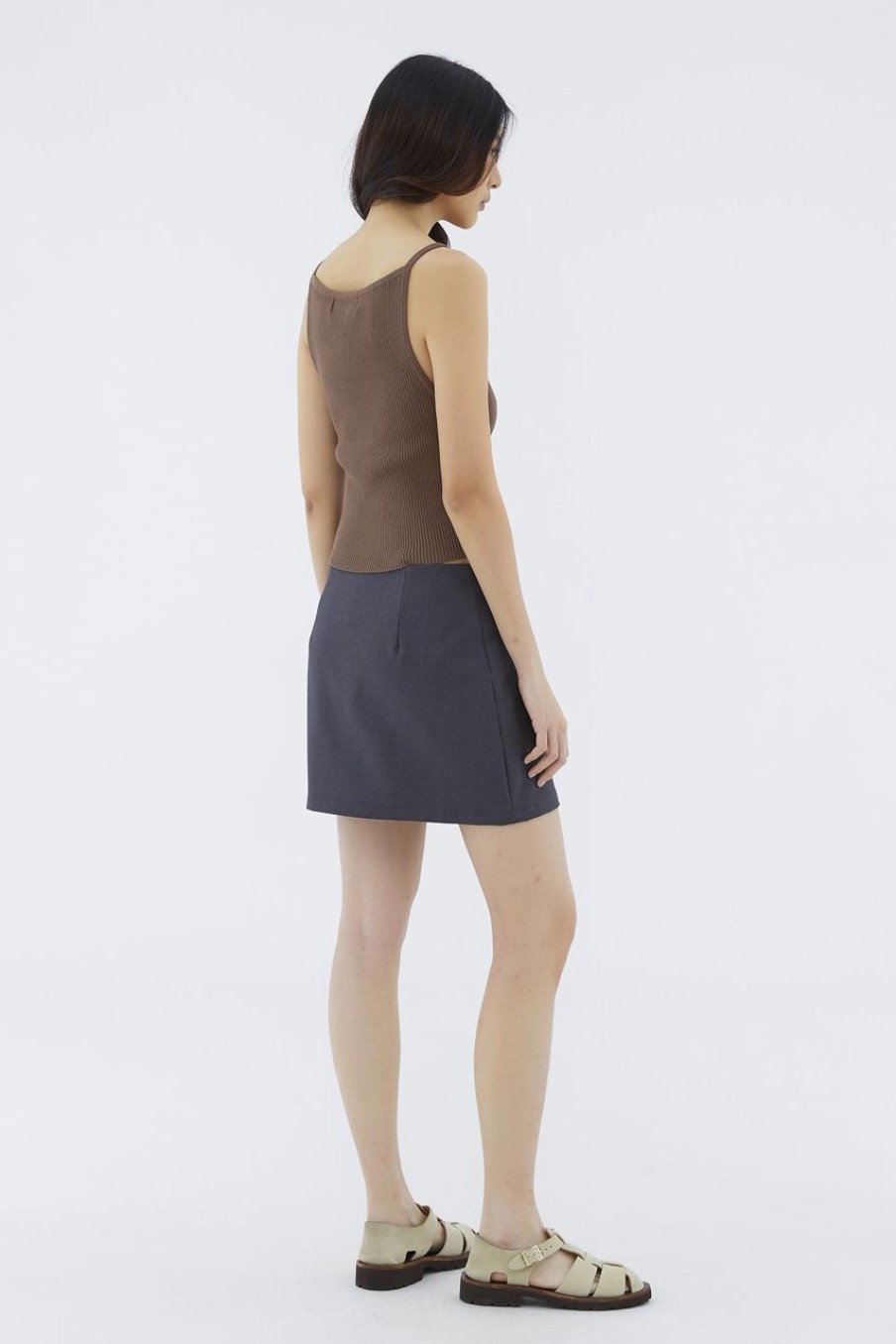 Women The Editor's Market Skirts | Felane Low-Rise Mini Skirt Charcoal