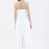 Women The Editor's Market Dresses | Erucia Linen Double-Strap Slit Dress White