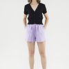 Women The Editor's Market Shorts | Bonita Linen Relaxed Shorts Lilac