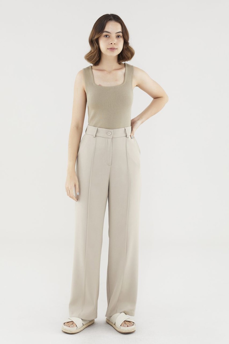 Women The Editor's Market Pants | Edelyn High-Waist Pants Tan