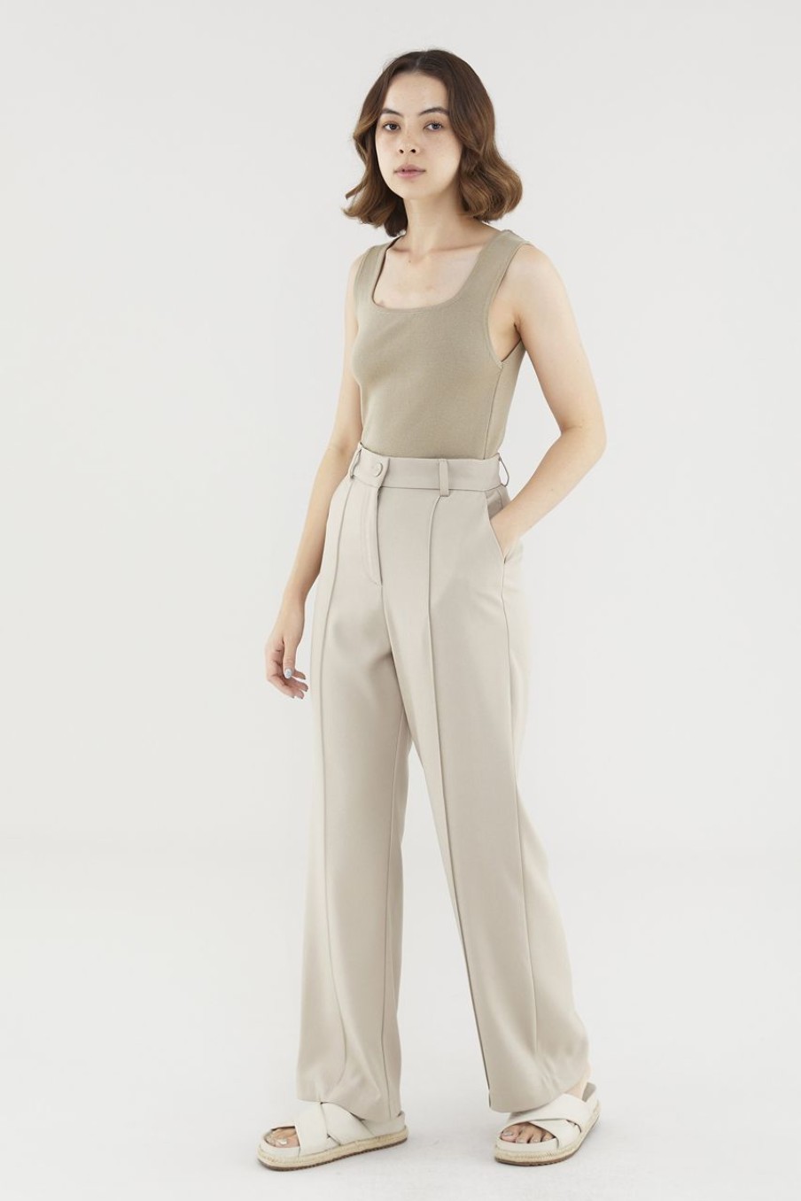 Women The Editor's Market Pants | Edelyn High-Waist Pants Tan