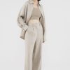 Women The Editor's Market Pants | Mildred Linen Wide-Leg Pants Taupe