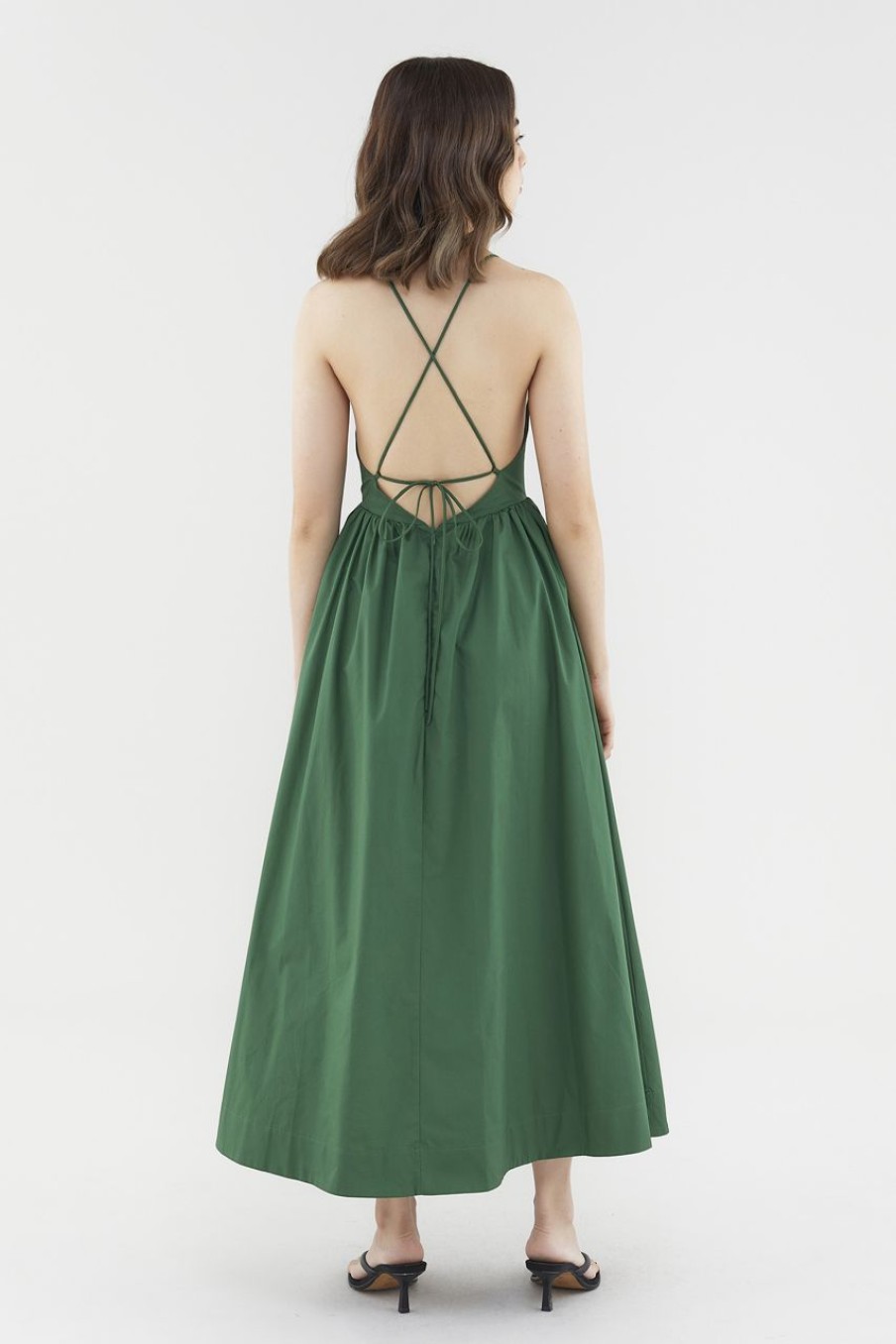 Women The Editor's Market Dresses | Aureelia Tie-Back Dress Lush Green