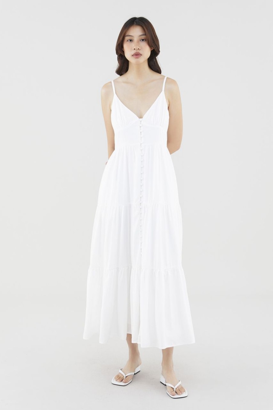 Women The Editor's Market Dresses | Cadence Bustier Tiered Dress White