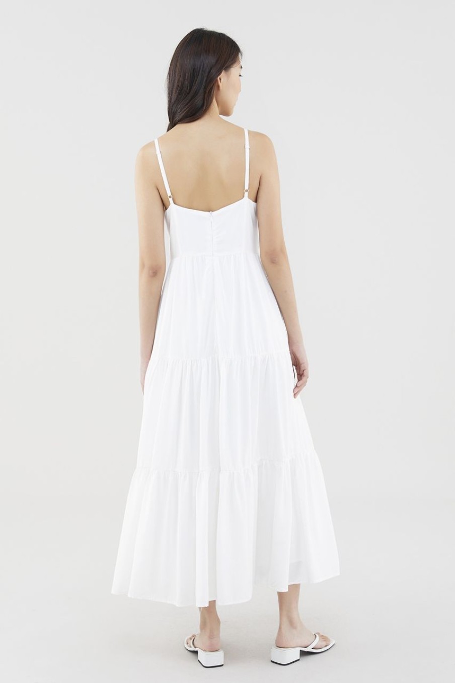 Women The Editor's Market Dresses | Cadence Bustier Tiered Dress White