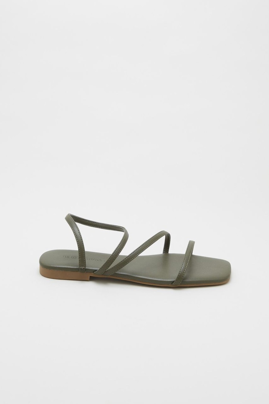 Women The Editor's Market Flats | Danae Strappy Sandals Olive