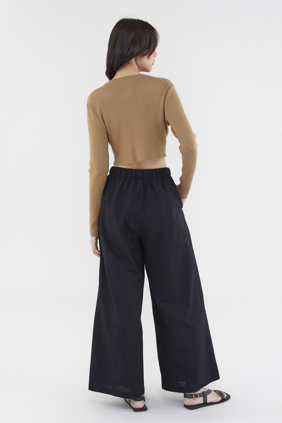 Women The Editor's Market Tops | Daena Button-Down Knit Top Camel