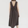 Women The Editor's Market Dresses | Jemica Drape-Back Dress Oak Brown